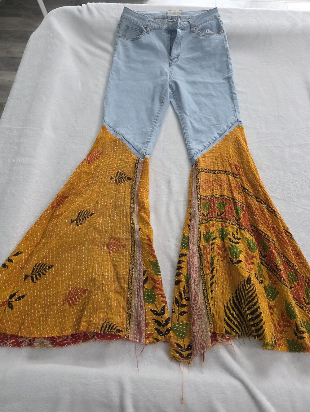Kantha Bae Patchwork Flare Jeans
